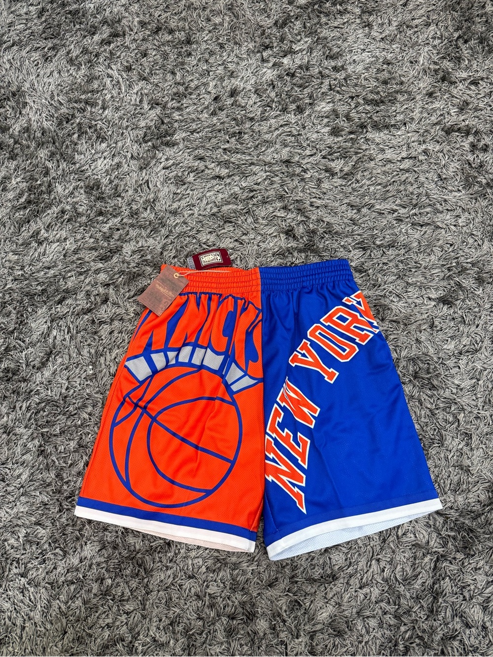 New York Knicks NBA Michell & Ness Big Face Athletic Shorts Basketball Men Large